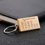 Family Love Keychain Engraved Family Name for Parents Children Gift