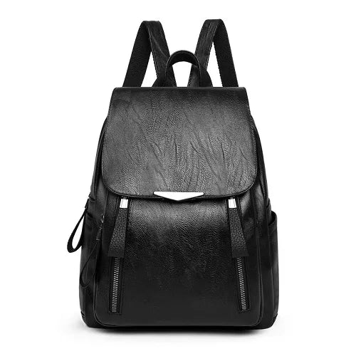 Women High Leather Backpack Casual Shoulders Bag
