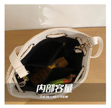 Fringe Women's Shoulder Bag PU Leather Crossbody Bucket Handbag
