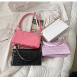 High-end Crocodile Pattern Underarm Bag with Chain Shoulder Strap