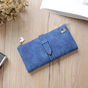 Famous Long Purse Women Wallets Drawstring Nubuck Leather