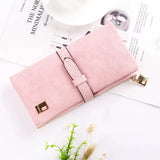 Famous Long Purse Women Wallets Drawstring Nubuck Leather