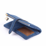Famous Long Purse Two Fold Women Wallets Drawstring Nubuck Leather