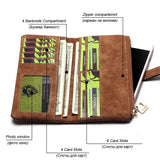 Famous Long Purse Two Fold Women Wallets Drawstring Nubuck Leather