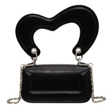 High Leather Mini Flap Chain Crossbody Bag