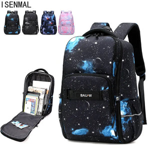 Starry Sky Print School Bag for Teen Boys & Girls Waterproof Space Backpack