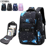 Starry Sky Print School Bag for Teen Boys & Girls Waterproof Space Backpack