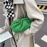 Women's Cloud Bag Soft Cotton Shoulder Messenger Stripe Travel Purse