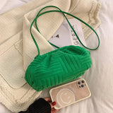 Women's Cloud Bag Soft Cotton Shoulder Messenger Stripe Travel Purse