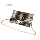 Famous Serpentine Pattern PU Leather Clutches Bag