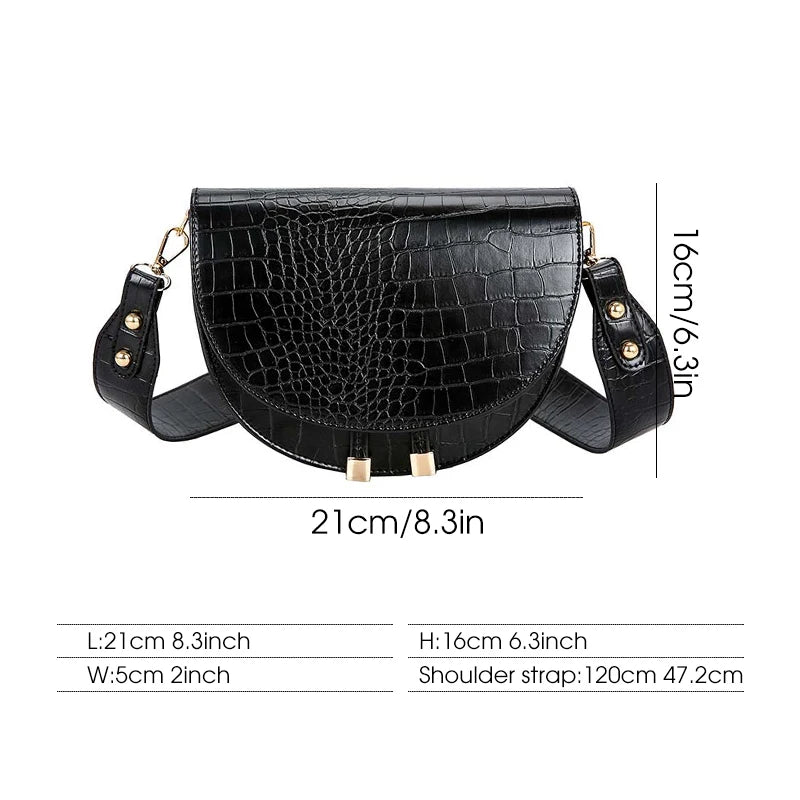 Pu Leather Women Crossbody Bags Crocodile Purse Shoulder Side Bags