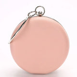 Pink Ladies Handbag Clutch Bag Small Round purse Chain Messenger Bags