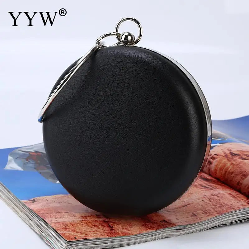 Pink Ladies Handbag Clutch Bag Small Round purse Chain Messenger Bags