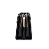 Three Pocket Women Anti-theft Crossbody Bag Pu Leather Shoulder Bag