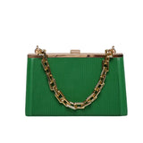 Chain Handle Pleated Shoulder Bag Clutch Purses Crossbody Bag Long Belt