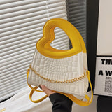 Heart Handle Chain Shoulder Bag Shell Clutch Crossbody Bag