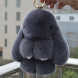 Fluffy Bunny Keychain Rabbit Key Chain Fur Woman Handbag Bag Keyring Pom Pom