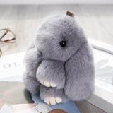 Fluffy Bunny Keychain Rabbit Key Chain Fur Woman Handbag Bag Keyring Pom Pom