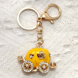 Pumpkin Carriage Crystal Hallowmas Fairy Tale Keychain Purse Bag Buckle