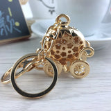 Pumpkin Carriage Crystal Hallowmas Fairy Tale Keychain Purse Bag Buckle