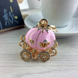 Pumpkin Carriage Crystal Hallowmas Fairy Tale Keychain Purse Bag Buckle