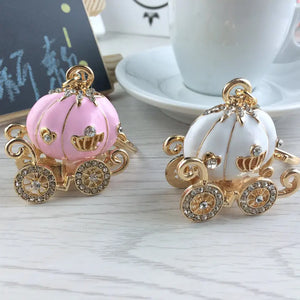 Pumpkin Carriage Crystal Hallowmas Fairy Tale Keychain Purse Bag Buckle
