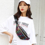 Women's Butterfly Print Fanny Bag Crossbody Chest Phone Purse