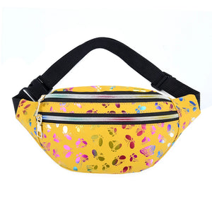 Women's Butterfly Print Fanny Bag Crossbody Chest Phone Purse