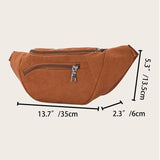 Corduroy Fanny Pack Zippered Waist Bag for Women
