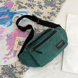 Corduroy Fanny Pack Sling Bag for Women Girls Ladi...
