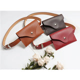 Women's Leather Envelope Waist Pack - Money Belt Chest Bag