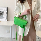 Orange Leather Chest Bag Crossbody Green Shoulder Bag