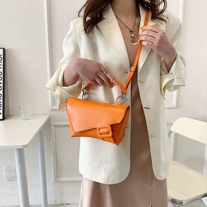Orange Leather Chest Bag Crossbody Green Shoulder Bag