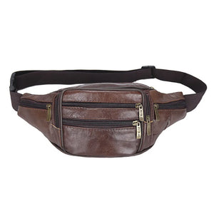 Leather Mens Fanny Pack Waist Bag Waist Purse Banana Bag Belt Pack Leg