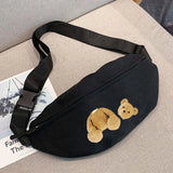 Bear Print Fanny Pack Crossbody Chest Bag Unisex Hip Bum Bag