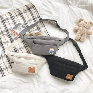 Kid Girl Bear Waist Chest Bag Zipper Shopping Sport Tourism