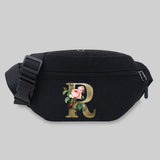 Women's Waist Bag Packs Phone Purses Chest Messenger Bags Golden Flower