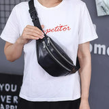 Fanny Packs Waist Pack with Zipper Pockets PU Leather