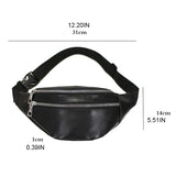 Fanny Packs Waist Pack with Zipper Pockets PU Leather