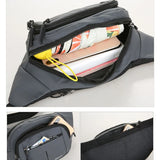 Grey Fanny Pack for Women Men Unisex Waist Bag Zipper Adjustable Strap Large