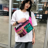 Sequins Waist Belt Bag Crossbody Chest pack Girl Shoulder Waist Bag