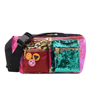 Sequins Waist Belt Bag Crossbody Chest pack Girl Shoulder Waist Bag