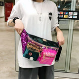 Sequins Waist Belt Bag Crossbody Chest pack Girl Shoulder Waist Bag