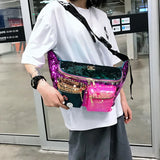 Sequins Waist Belt Bag Crossbody Chest pack Girl Shoulder Waist Bag