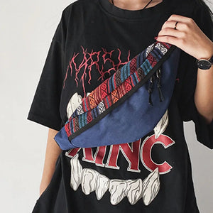 Canvas Crossbody Chest pack Handbag Hip hop Phone pack Shoulder Waist Bag