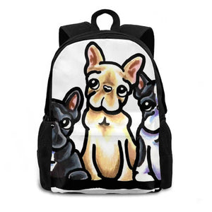 Fantastic Four Frenchies 3D Print Backpack Casual Bag French Bulldog