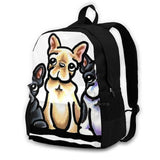 Fantastic Four Frenchies 3D Print Backpack Casual Bag French Bulldog