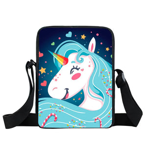 Colorful Unicorn Messenger Bag Girls Bookbag Boys School Bags Kids Handbag