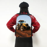 Farm Tractor Print Backpack Boys Girls School Bag Laptop Backpacks