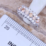 Champagne Morganite CZ Silver Jewelry Set Size 6-10 S0152